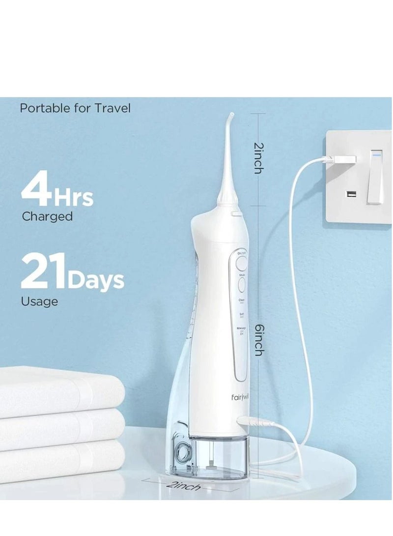 Portable Oral Irrigator USB Rechargeable Dental Water Flosser Jet Irrigator Dental Teeth Cleaner 3 Modes 300ML