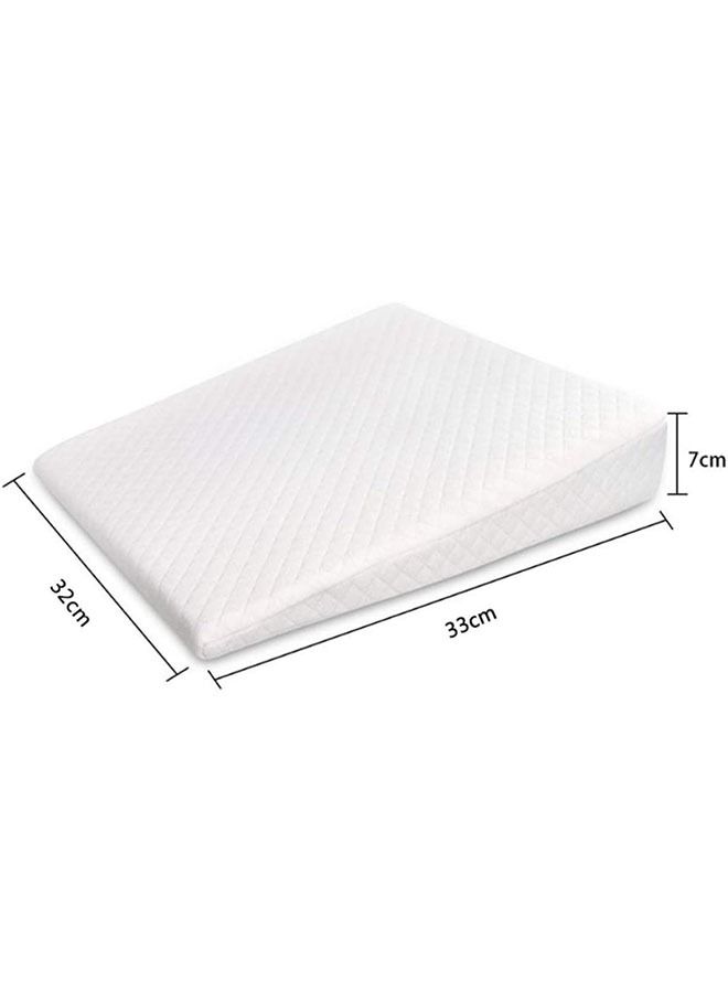 Crib Wedge for Baby Nursing Memory Foam Baby Sleeping Wedge Pillow Infant Sleep Pillow with Removal Waterproof Cotton Cover (White)