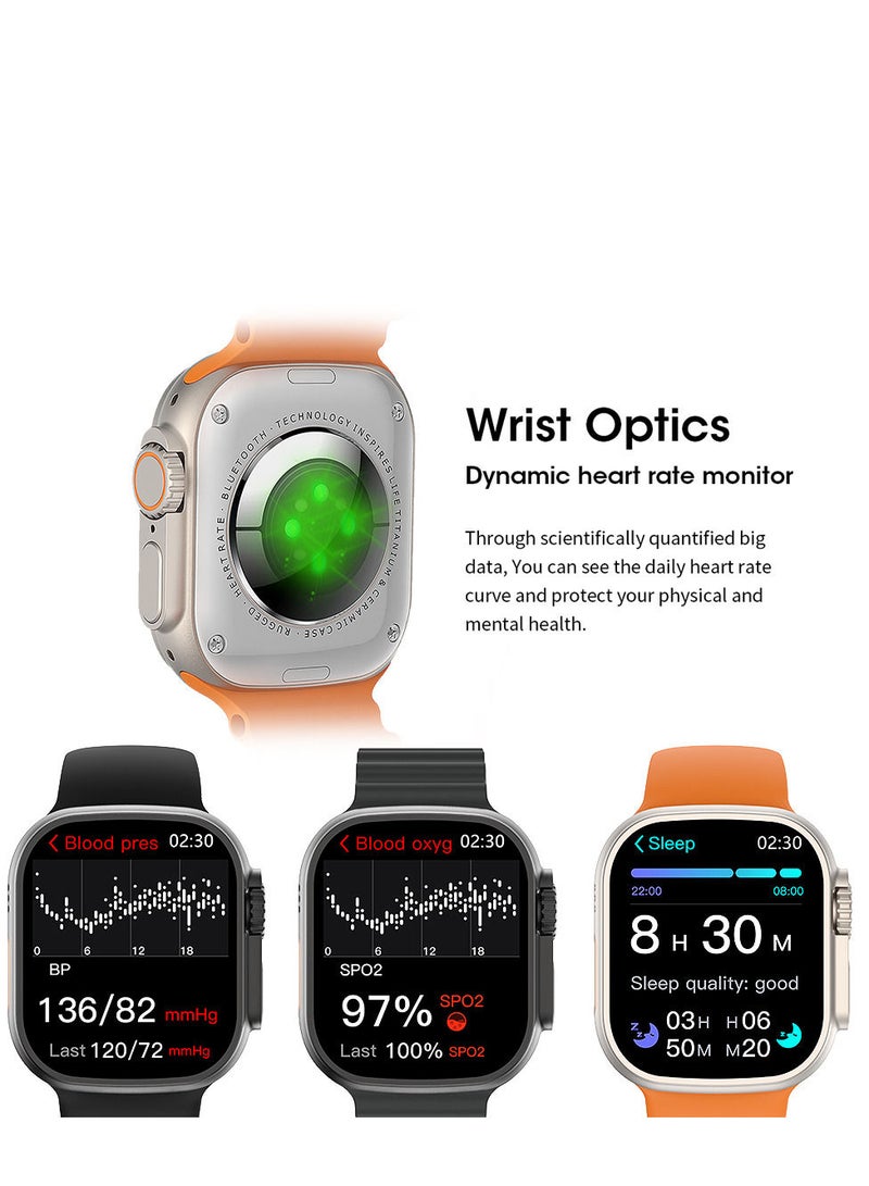 W68 Plus Ultra Watch 2.2 Inch Big Screen Display 390mAh Long Battery NFC IP68 Waterproof Bluetooth Ocean Band Smart Watch