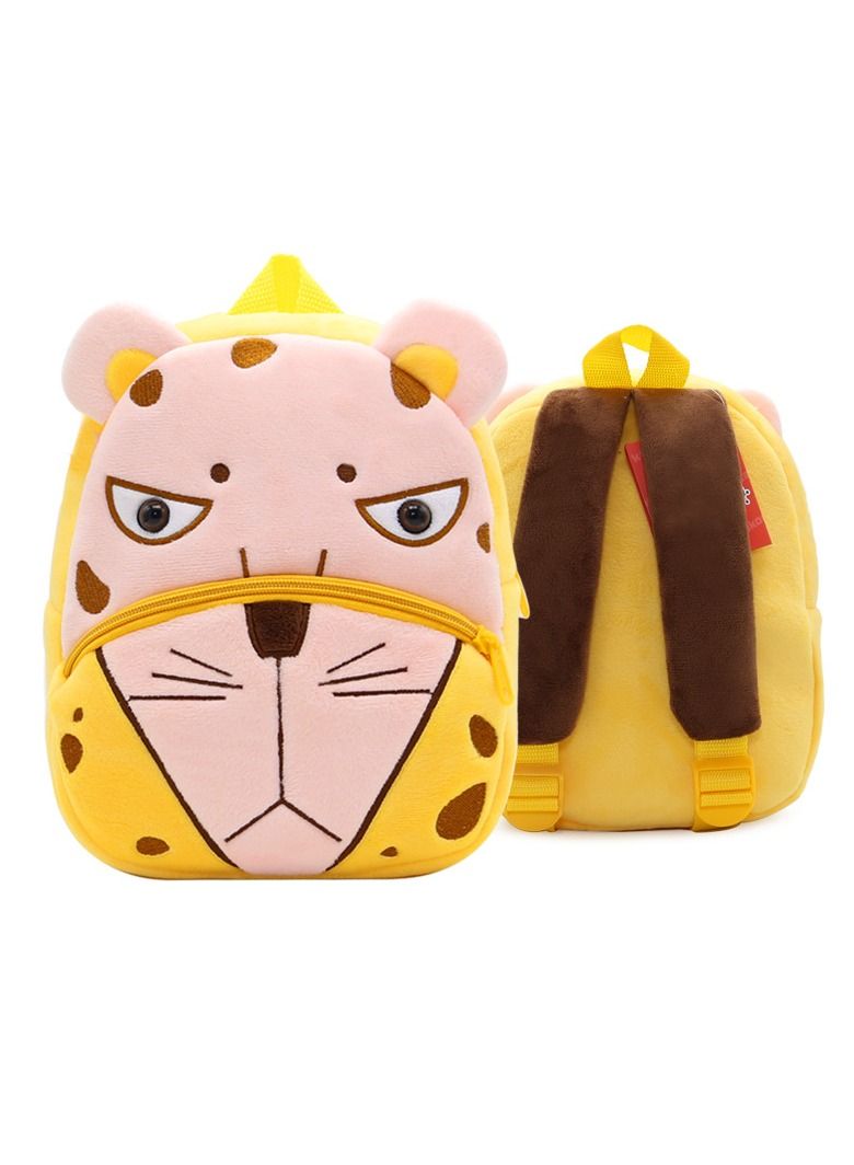 Cartoon Leopard Plush Animal Backpack Children's Kindergarten Knapsack Soft Light Mini Toy Bookbag Birthday Gift