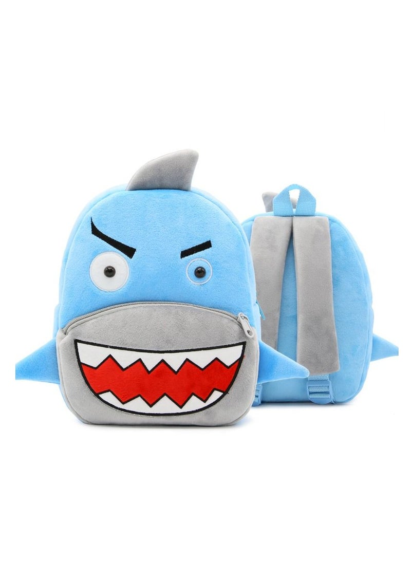 Cartoon Blue Shark Plush Animals Backpack Children Kindergarten Knapsack Soft Light Mini Toys Schoolbags Birthday Gifts