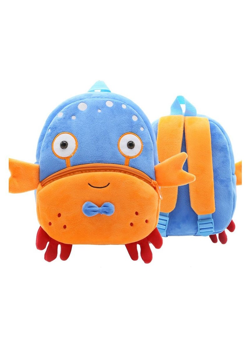 Cartoon fish plush animal backpack Children's Kindergarten Knapsack Soft light Mini toy backpack Birthday gift