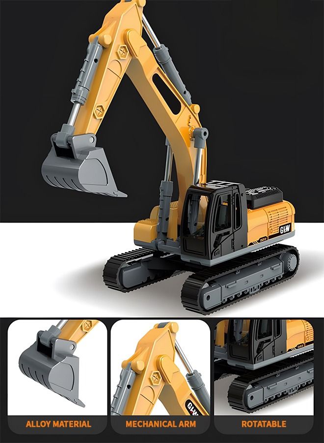 Construction Vehicles Truck Toys,Excavator Digger Bulldozer Forklift Toys,Construction Trucks Toy Set for Kids