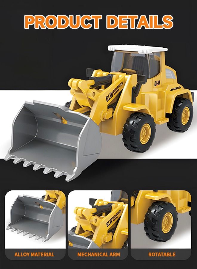 Construction Vehicles Truck Toys,Excavator Digger Bulldozer Forklift Toys,Construction Trucks Toy Set for Kids