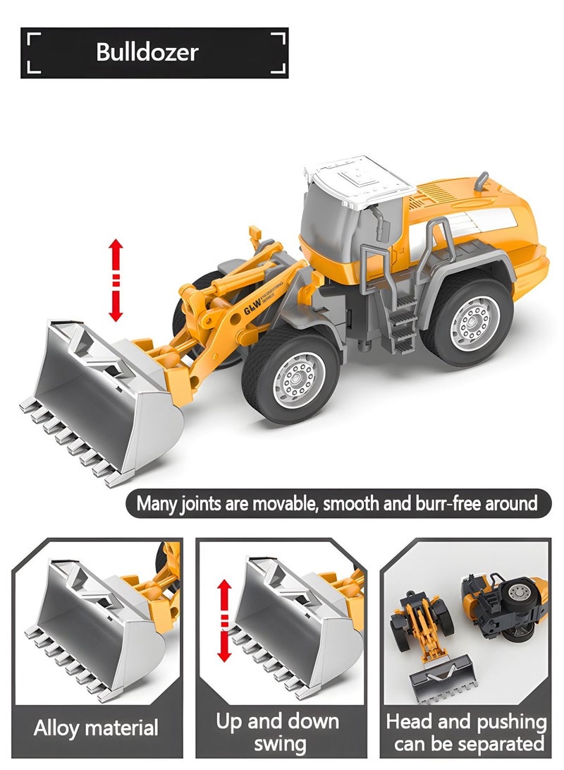 Construction Trucks Toy Set, Crane,Bulldozer,Excavator Trucks Toy,Engineering Car Toy Set,DIY Scene Simulation Toys,Simulation Model Car Toys