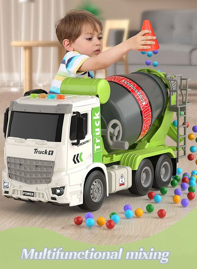 Concrete Truck Toys Cars,Construction Cement Mixer Toy Trucks wiht Light and Sound,Cement Truck Toys,Engineering Car Toys