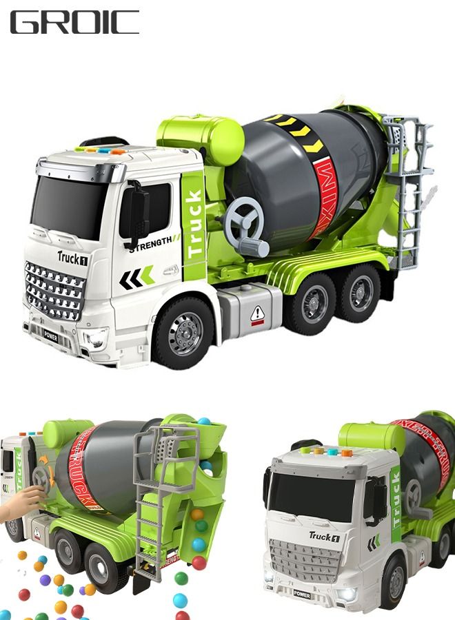 Concrete Truck Toys Cars,Construction Cement Mixer Toy Trucks wiht Light and Sound,Cement Truck Toys,Engineering Car Toys