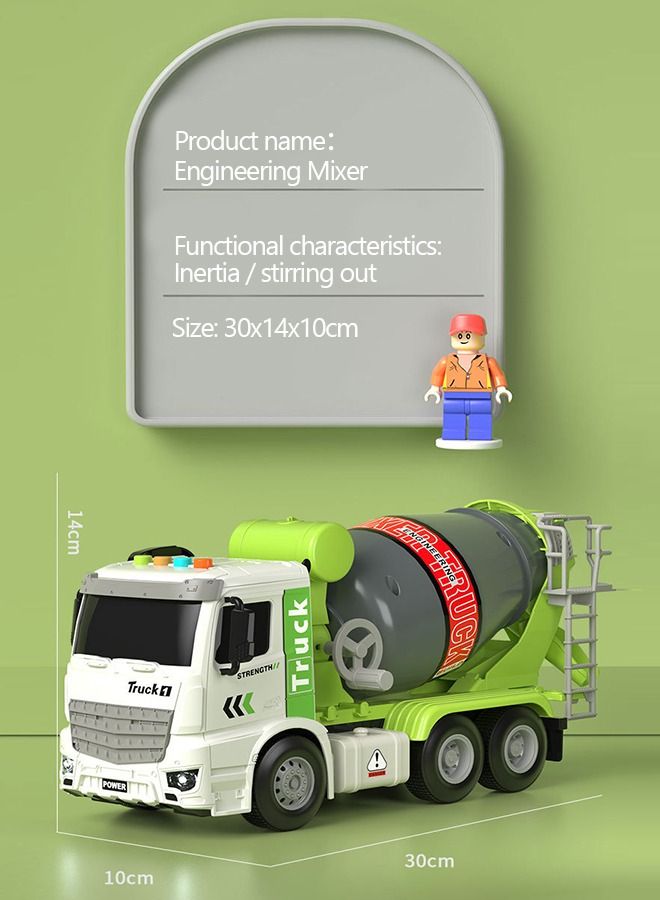 Concrete Truck Toys Cars,Construction Cement Mixer Toy Trucks wiht Light and Sound,Cement Truck Toys,Engineering Car Toys