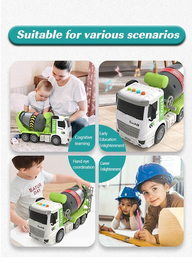 Concrete Truck Toys Cars,Construction Cement Mixer Toy Trucks wiht Light and Sound,Cement Truck Toys,Engineering Car Toys