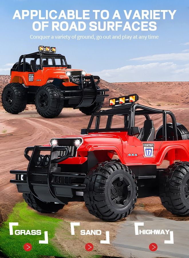 RC Cars,Electric Toy All Terrain Remote Control Car, Racing Cars Electric Vehicle,Kids Outdoor Toys Fast Racing Buggy Toy with Led Lights and Rechargeable Battery