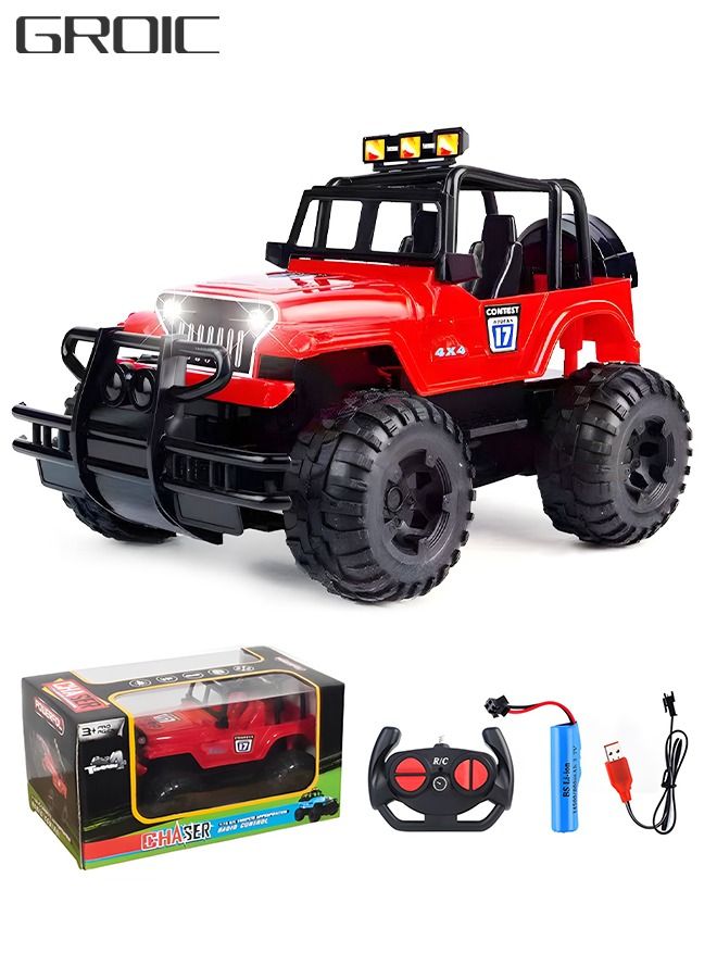 RC Cars,Electric Toy All Terrain Remote Control Car, Racing Cars Electric Vehicle,Kids Outdoor Toys Fast Racing Buggy Toy with Led Lights and Rechargeable Battery