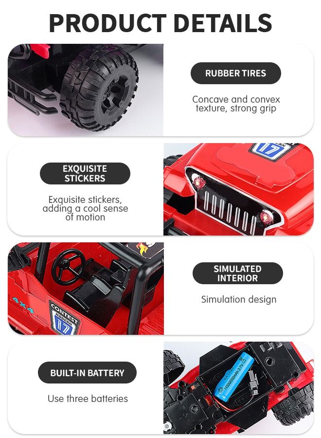 RC Cars,Electric Toy All Terrain Remote Control Car, Racing Cars Electric Vehicle,Kids Outdoor Toys Fast Racing Buggy Toy with Led Lights and Rechargeable Battery