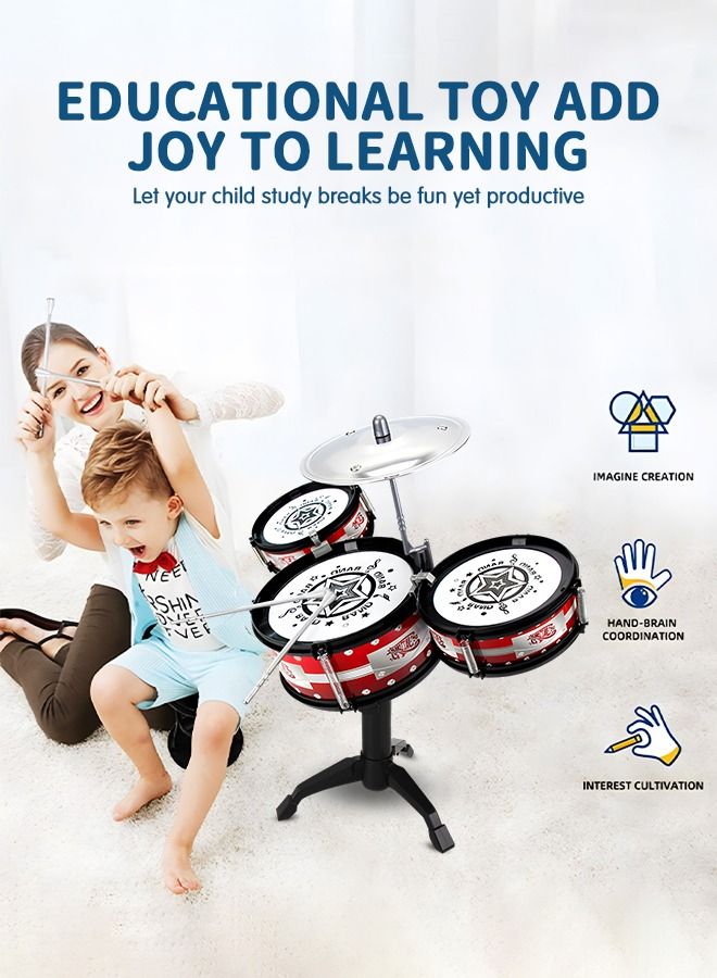 Jazz Drum Kit Toy Drum Set for Kids for Toddler Educational Percussion Musical Instruments Drum Toy Playset Beats Musical Toys