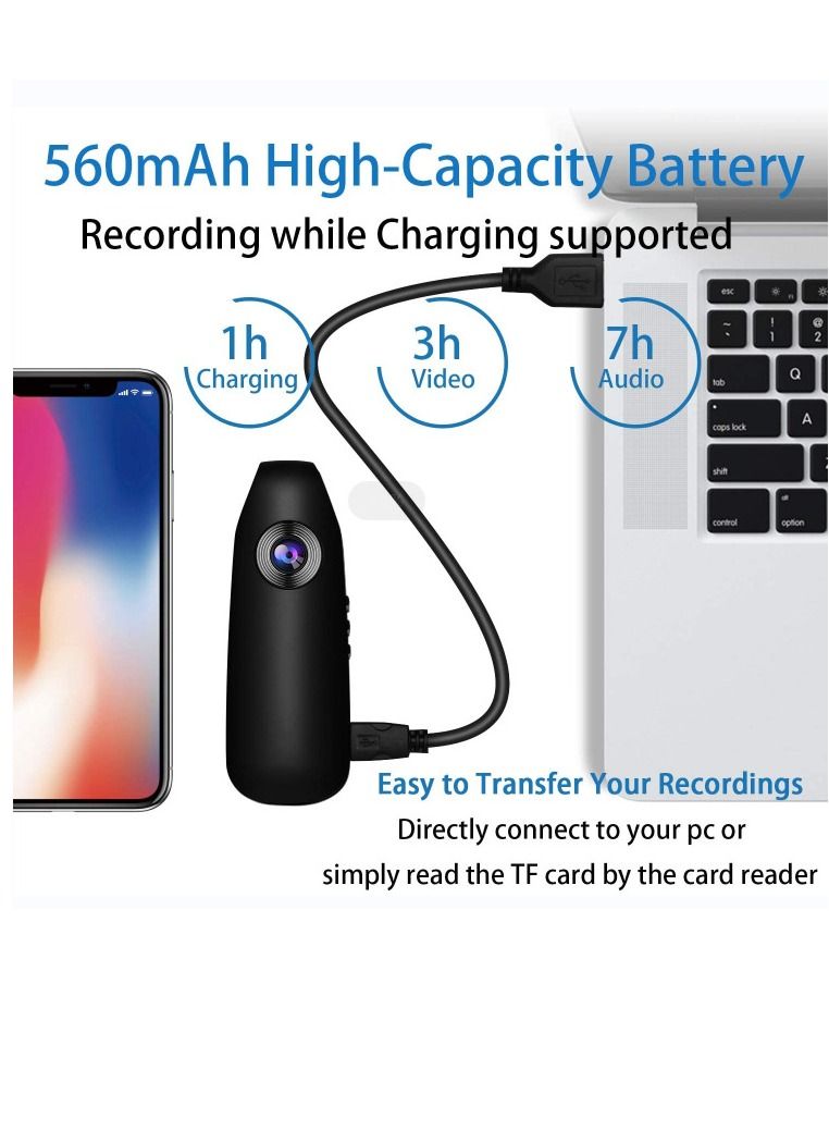 Mini Camera, Back Clip Action Camera 1080P Multi Systems Support for Sports Small bicycle camera