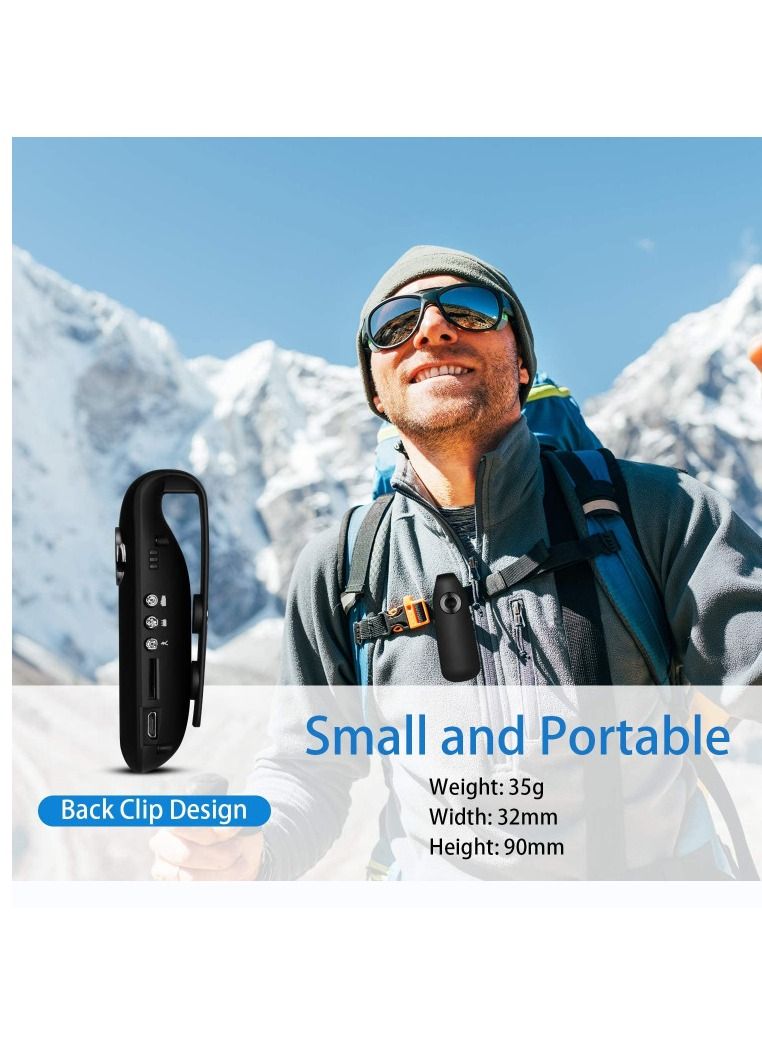 Mini Camera, Back Clip Action Camera 1080P Multi Systems Support for Sports Small bicycle camera