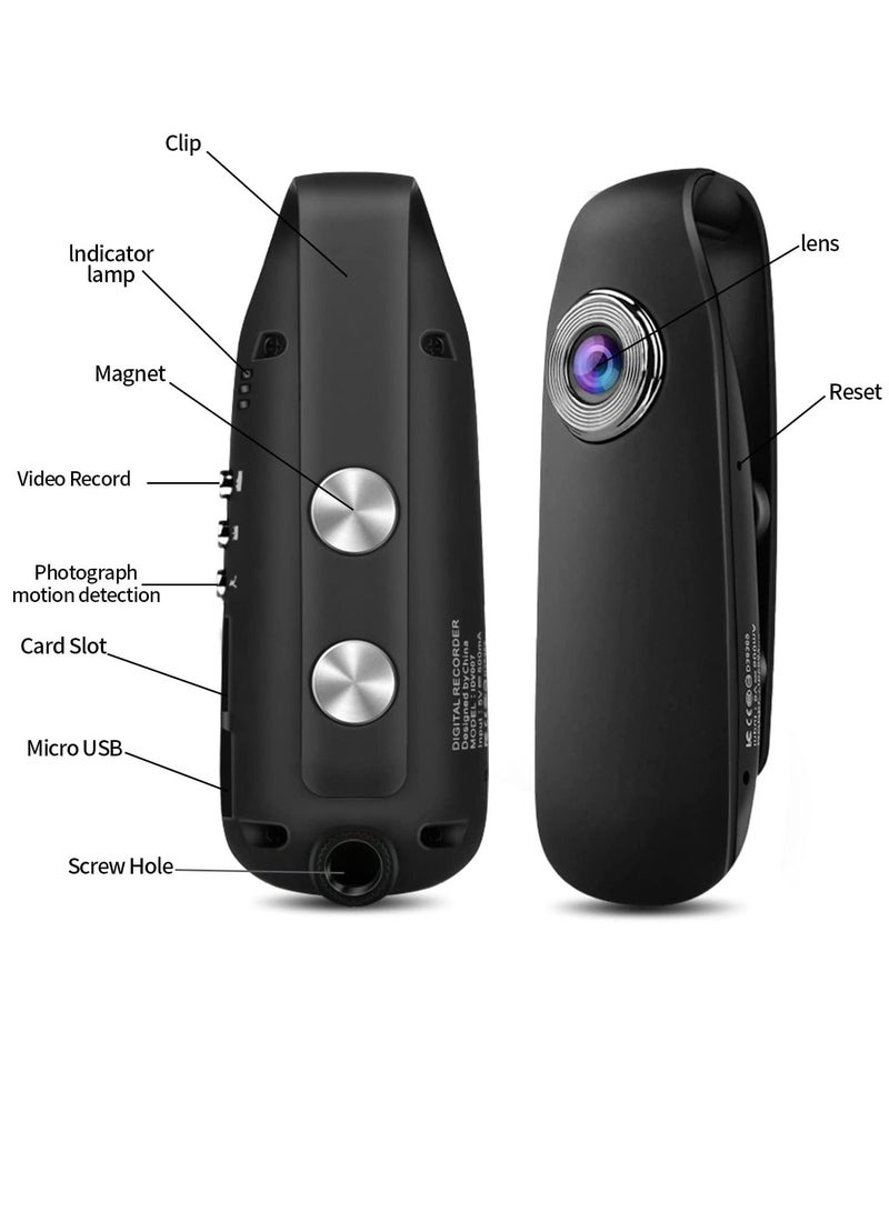 Mini Camera, Back Clip Action Camera 1080P Multi Systems Support for Sports Small bicycle camera