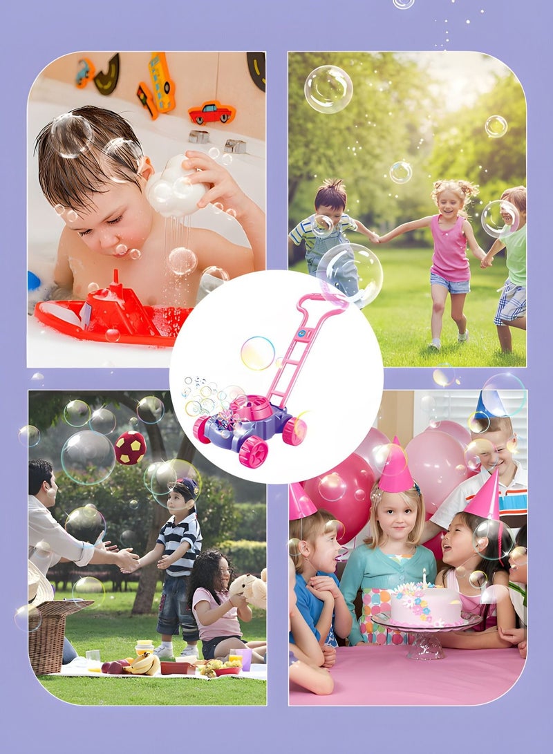 Bubble Lawn Mower for Toddlers,Bubbles Blowing Push Toys for Kids, Bubble Machine,Outside Toys for Toddlers,Electronic Bubble Blower Machine