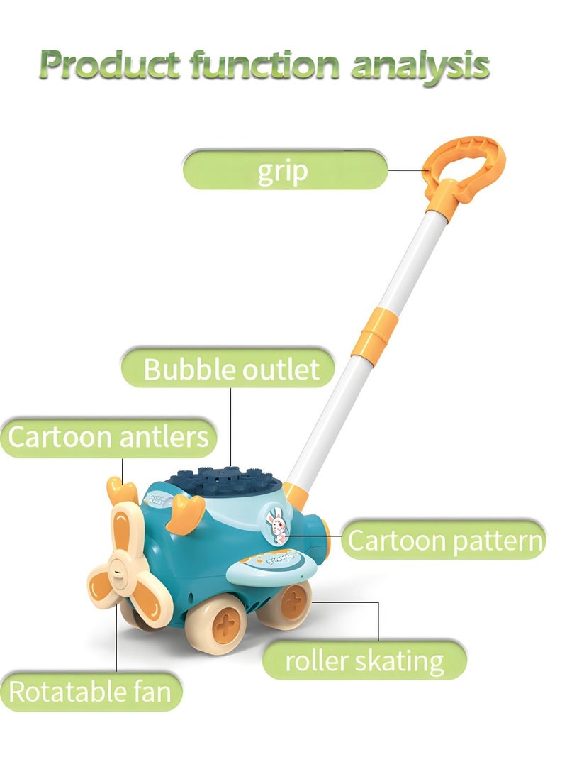 Bubble Lawn Mower Bubble Toys Bubble Machine Fun Bubbles Blowing with Lights Music Outdoor Car Push Toys,Aircraft Toys,Automatic Bubble Blower Machine