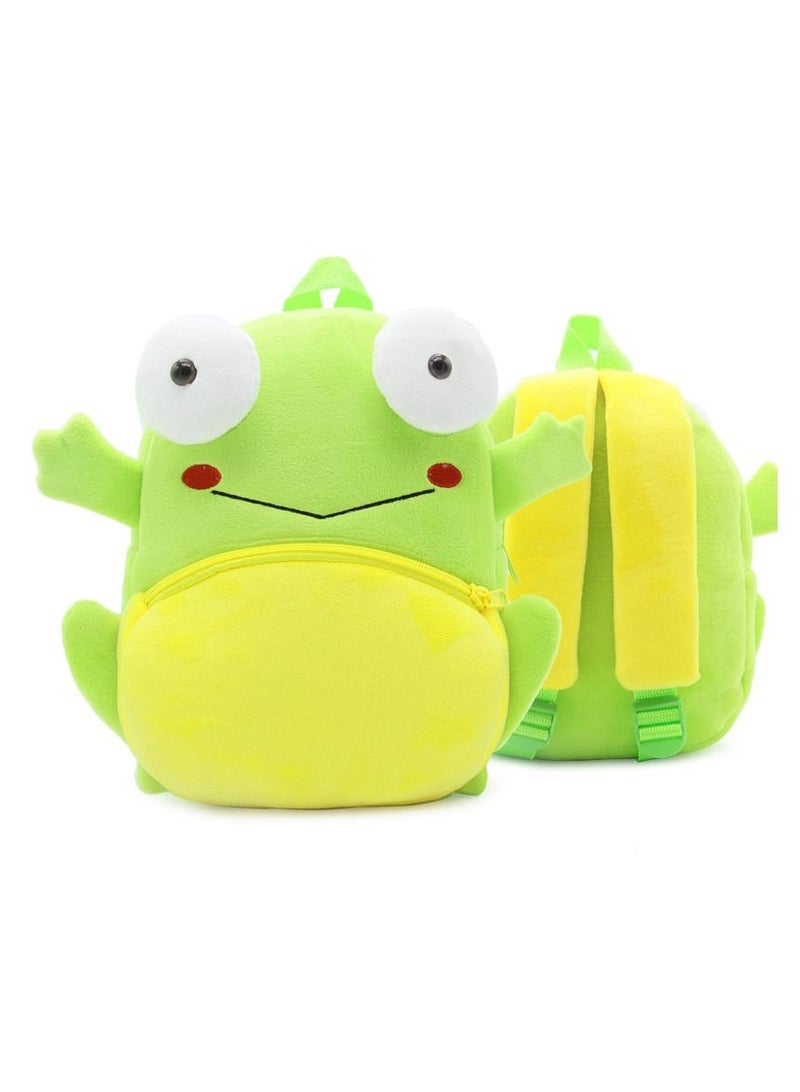 Cartoon frog plush animal backpack Children's Kindergarten Knapsack Soft light Mini toy backpack Birthday gift