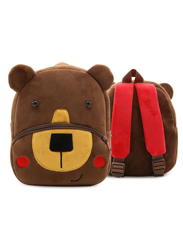 Cartoon bear plush animal backpack Children's Kindergarten Knapsack Soft light Mini toy backpack Birthday gift