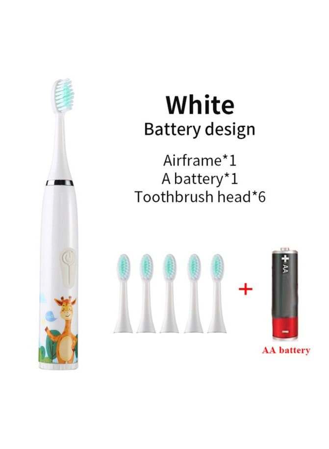 Electric Toothbrush for KIDS- 4 Powerful Cleaning & Whitening Modes with Soft Dupont Bristles 3 Hours Quick Charge for 45 Days IPX6 Waterproof Travel Portable Oral Dental Care Kit WHITE