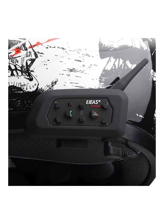 2-Piece Bluetooth Motorcycle Helmet Intercom Headset Black