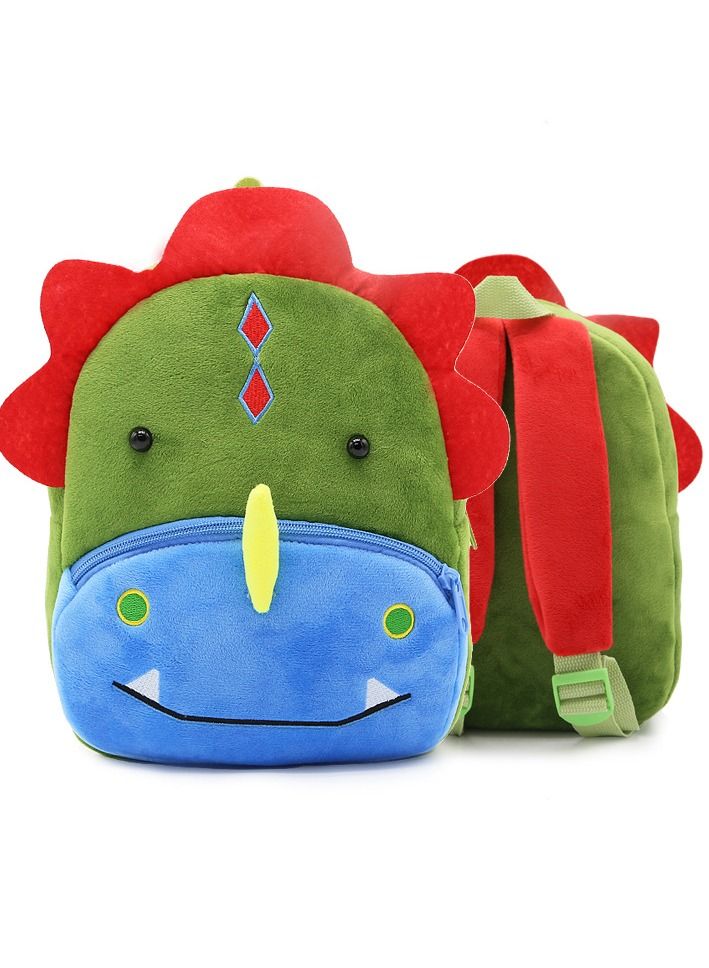Cartoon dinosaur plush animal backpack Children's Kindergarten Knapsack Soft light Mini toy backpack Birthday gift