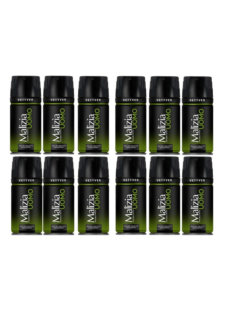 Malizia Vetyver Body Spray 150ml (Pack of 12)