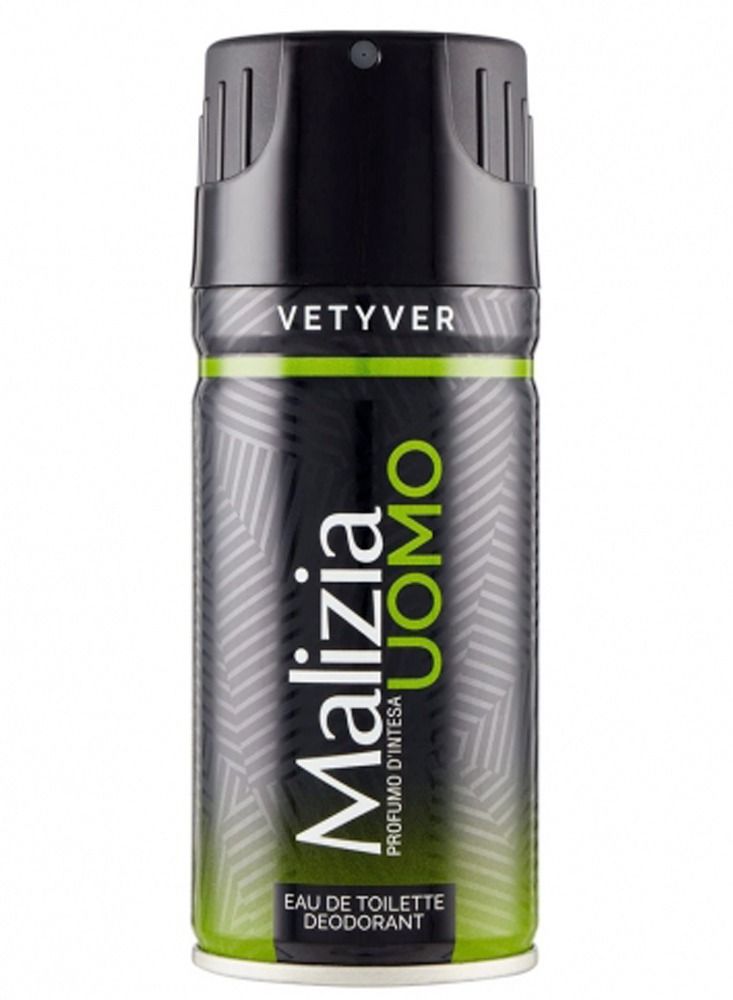 Malizia Uomo Deo Vetyver Body Spray 150 ml (Pack of 3) 3X150ml