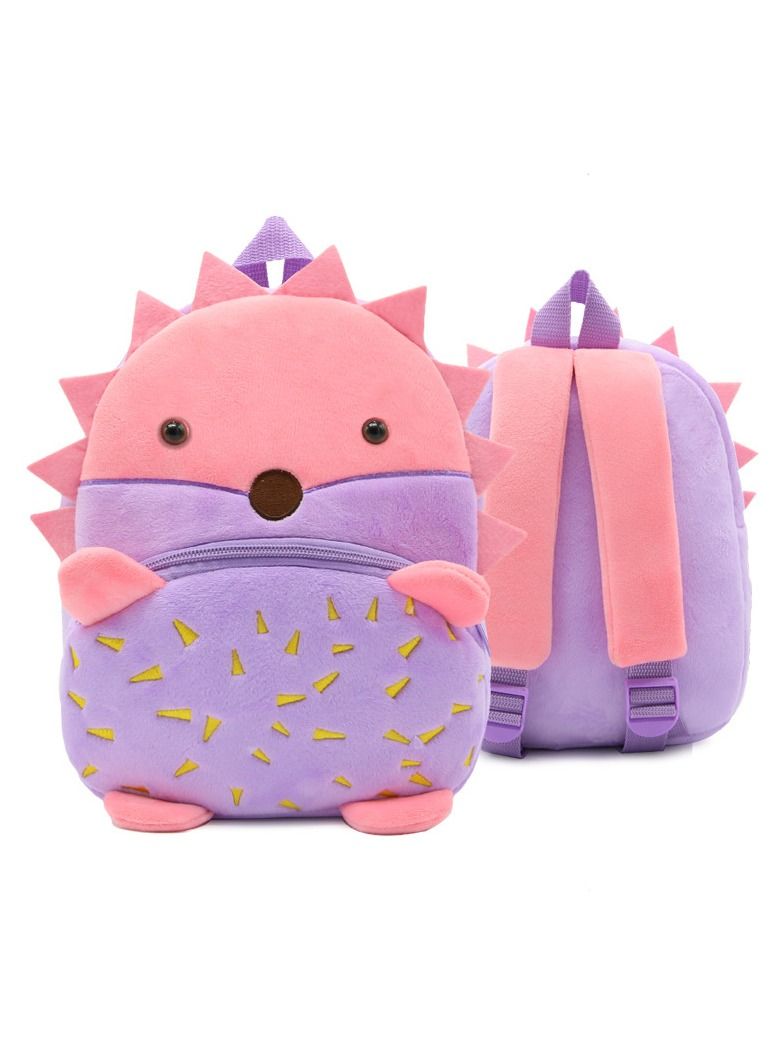 Cartoon Hedgehog Plush Animal Backpack Children's Kindergarten Knapsack Soft Light Mini Toy Bookbag Birthday Gift