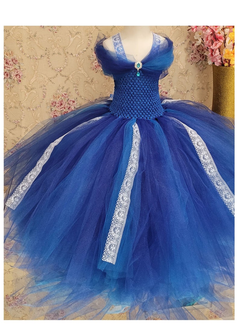 Princess Gown Birthday Dress For Baby Girls Royal Blue Tulle Tutu