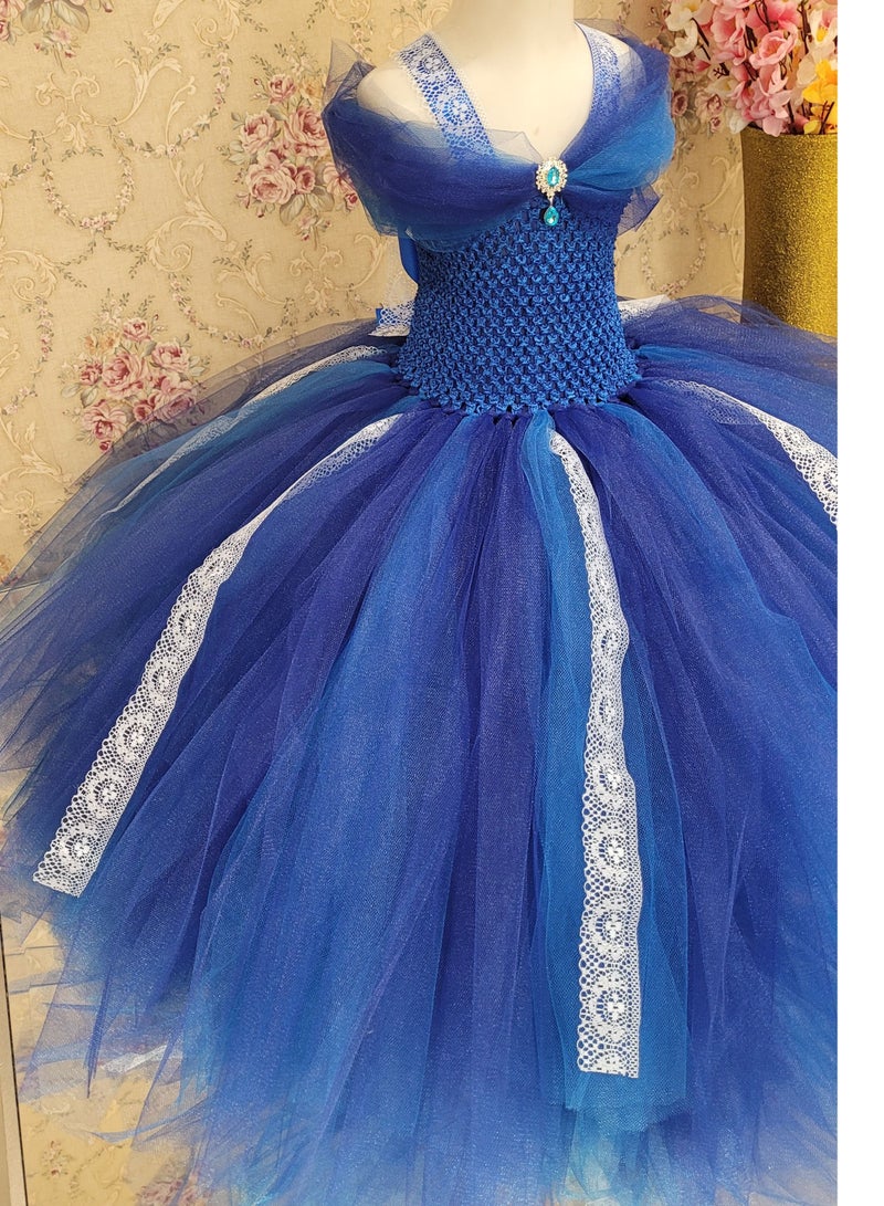 Princess Gown Birthday Dress For Baby Girls Royal Blue Tulle Tutu