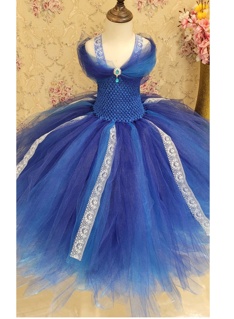 Princess Gown Birthday Dress For Baby Girls Royal Blue Tulle Tutu