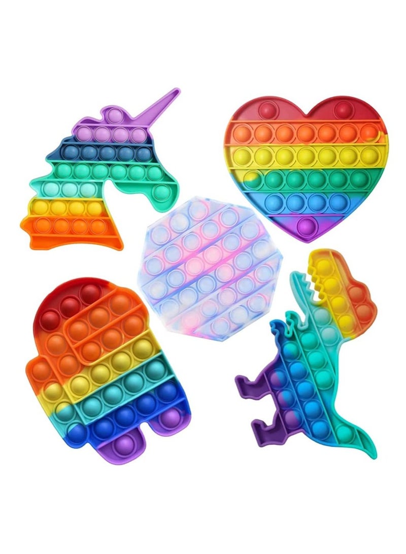 Rainbow Push Pop Bubble Fidget Sensory Toy 30 Pack