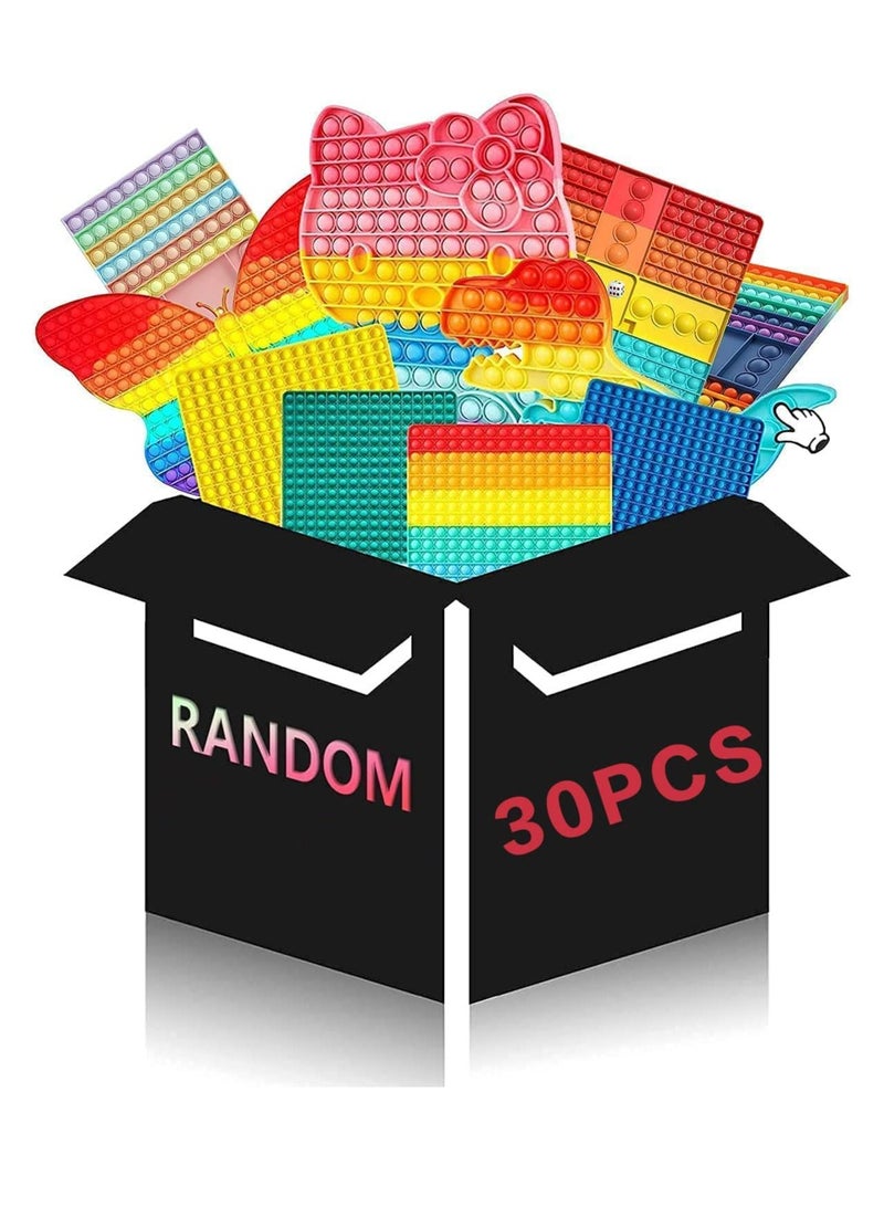 Rainbow Push Pop Bubble Fidget Sensory Toy 30 Pack