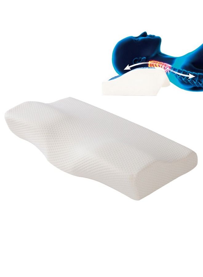Contour Memory Foam Pillow for Neck Pain Relief Off White