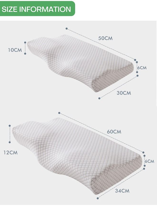 Contour Memory Foam Pillow for Neck Pain Relief for Side Back Stomach Sleepers Purple