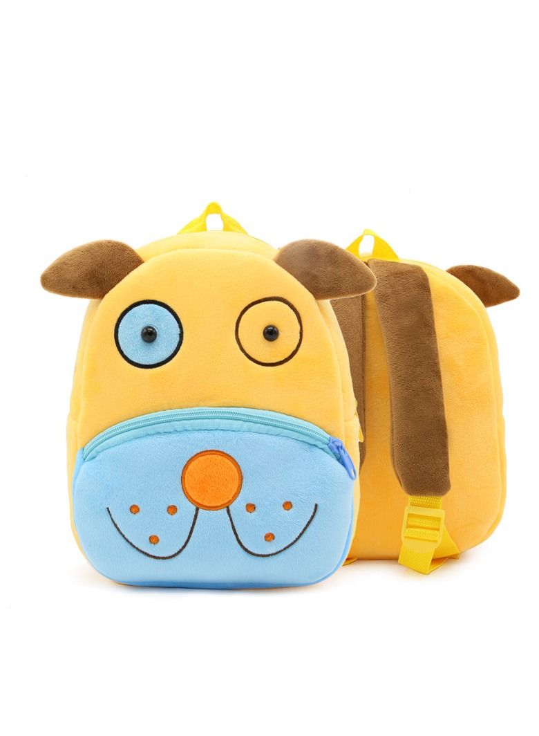 Cartoon dog plush animal backpack Children's Kindergarten Knapsack Soft light Mini toy backpack Birthday gift