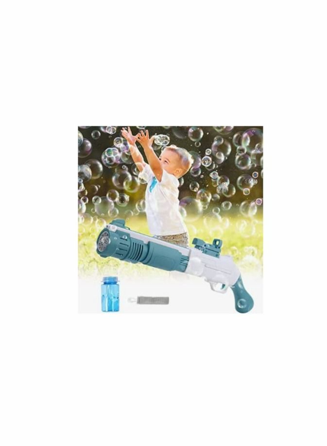 Automatic Bubble Machine with Refill Solution, 10-Holes Bubble Machine Gift for Adults Children, 20 inch Large Bubbles Gun Indoor Outdoor Party