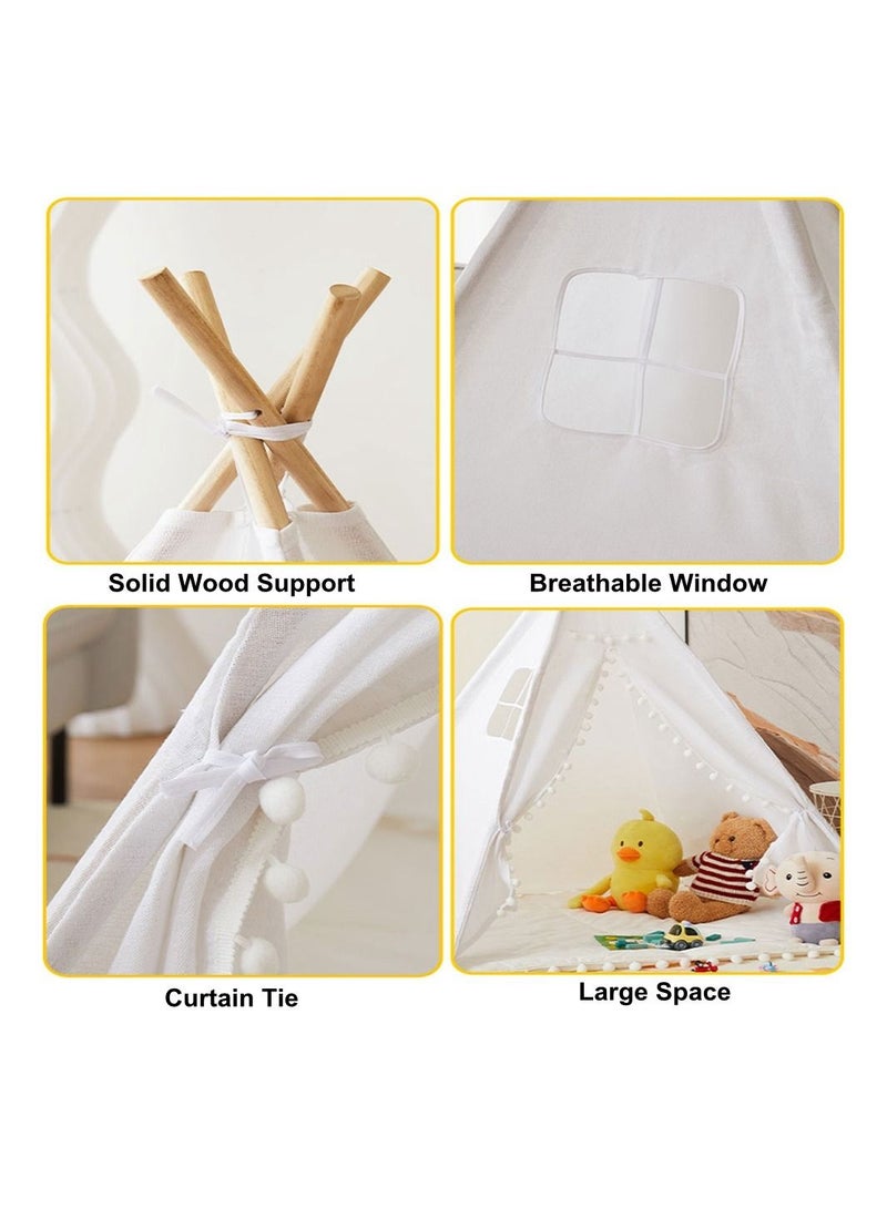 Foldable Teepee Tent with String Light for Kids Play Tents Kids Teepee Tent for Girls Boys Washable Tent Fodable Kids Play Tent
