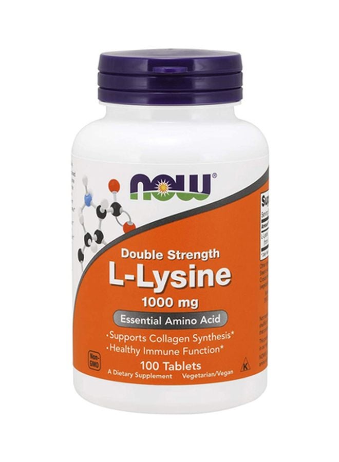 L-Lysine 1,000 mg Essential Amino Acid Dietary Supplement - 100 Tablets