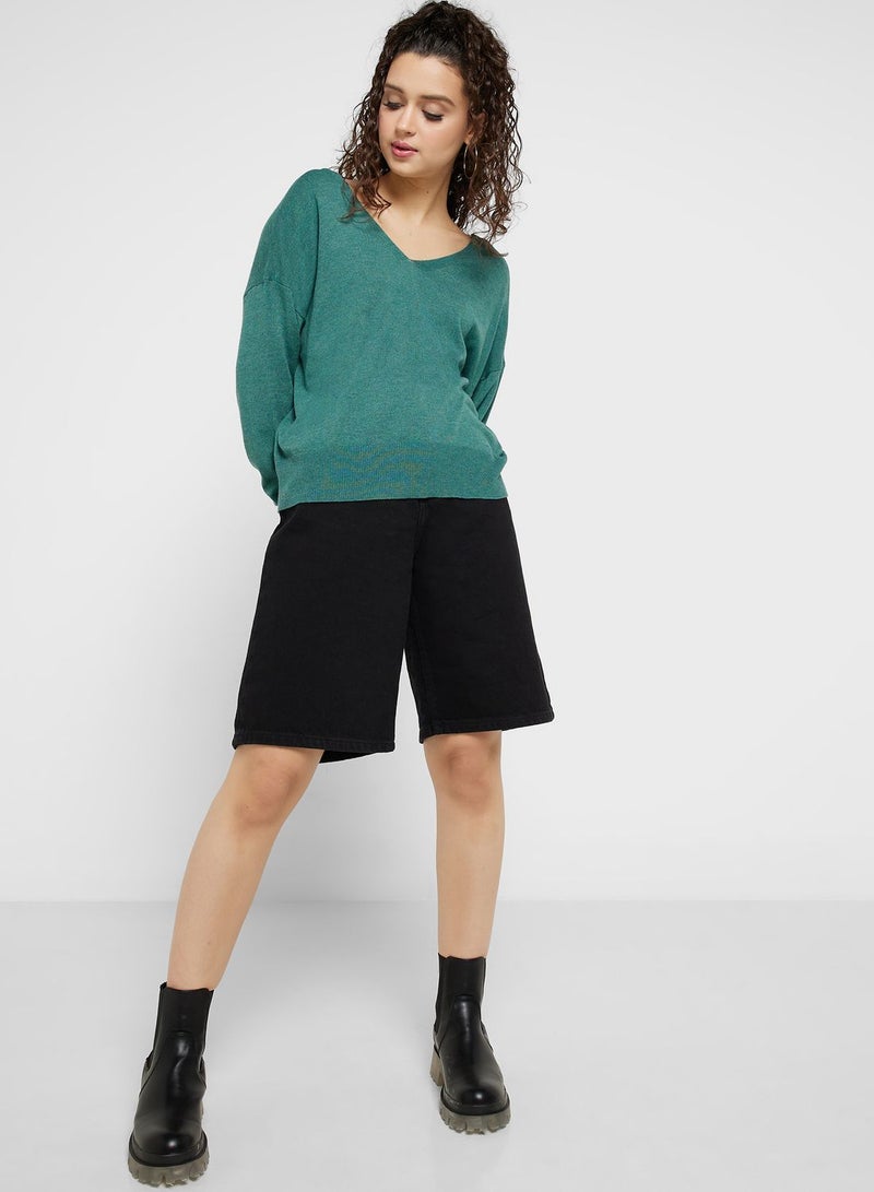 V-Neck Knitted Sweater