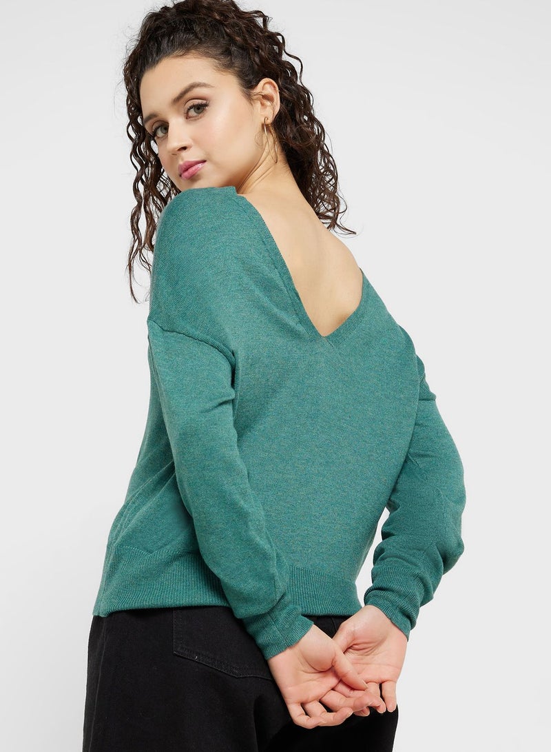 V-Neck Knitted Sweater