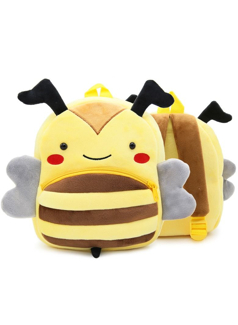 Cartoon Bee Plush Animal Backpack Children's Kindergarten Knapsack Soft Light Mini Toy Bookbag Birthday Gift
