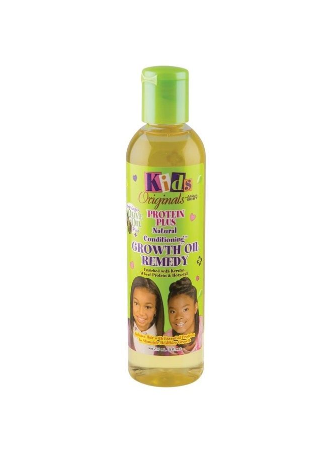 Kids Originals by Africa's Best Protein Plus Growth Oil Remedy, Natural Conditioner Nourishes, Revitalizes and Repairs Hair, Ideal for Ponytails, Curls, Braids, Edges, 8oz