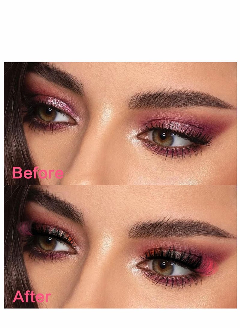 False Eyelashes Cat Eye Look 8D Fluffy Wispy Faux Mink Colored Lashes Handmade Reusable 5 Pairs Dramatic Volume  Eyelash Pack