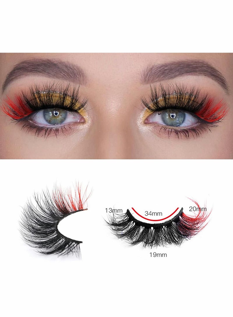 False Eyelashes Cat Eye Look 8D Fluffy Wispy Faux Mink Colored Lashes Handmade Reusable 5 Pairs Dramatic Volume  Eyelash Pack
