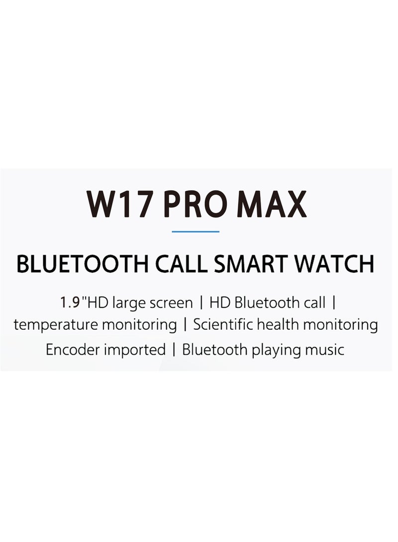 W17 PRO MAX Bluetooth Full Touch Wide Display Android Support Magnetic Charging Large Memory Waterproof Smart Watch Pink