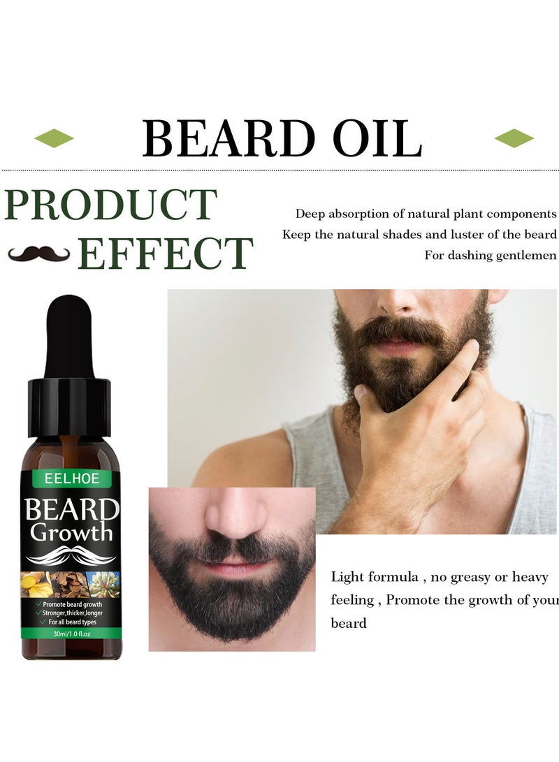 NEW Beard Hair Growth Essential Oil Anti Hair Loss Product Natural Mustache Regrowth Oil for Men Nourishing Beard Care Roller