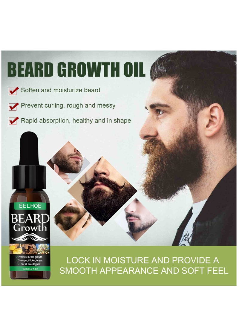 NEW Beard Hair Growth Essential Oil Anti Hair Loss Product Natural Mustache Regrowth Oil for Men Nourishing Beard Care Roller